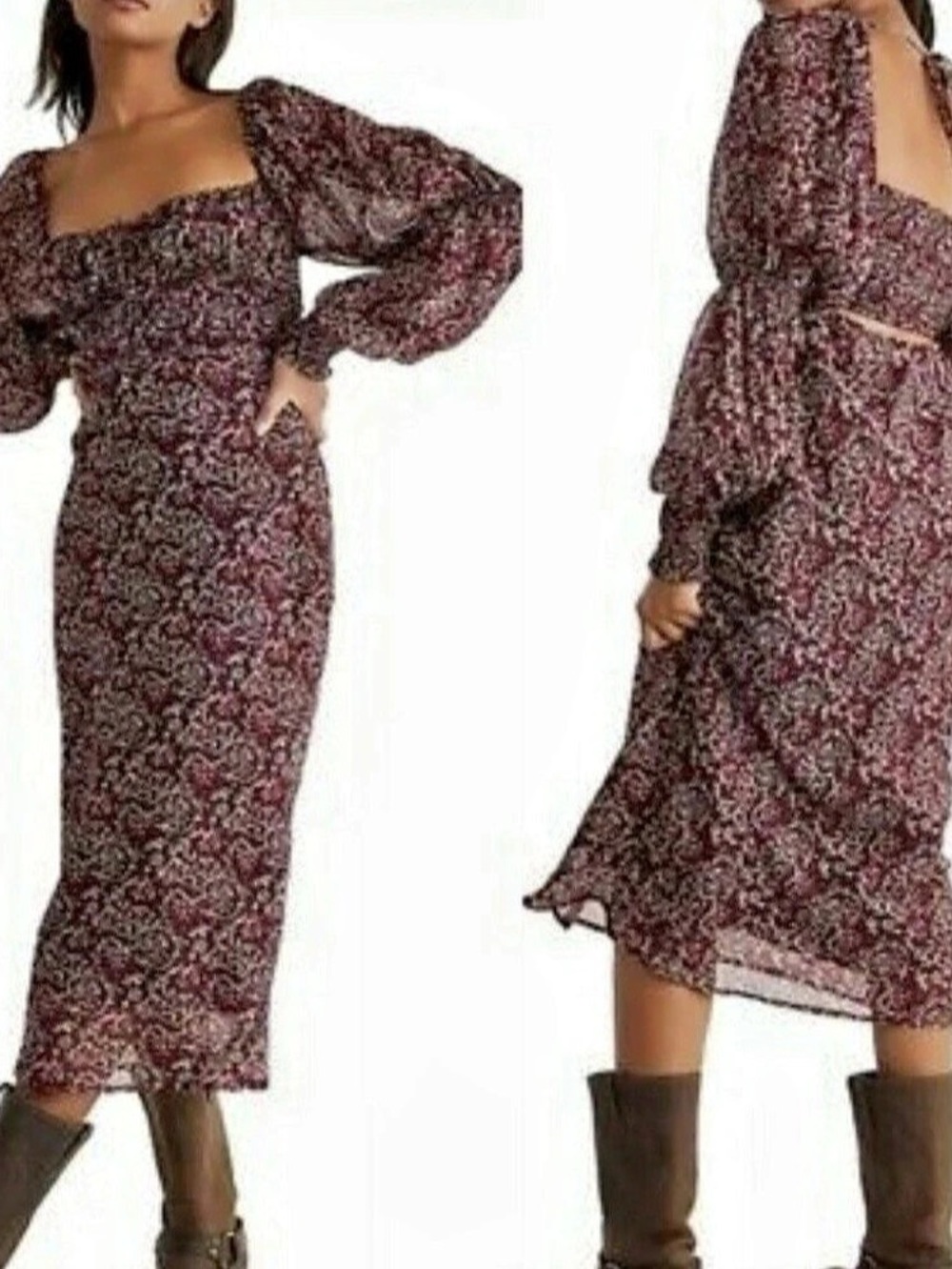 Free People Aglow midi dress XS